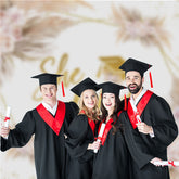 Aperturee - Boho Floral She Did It Grad Photography Backdrop